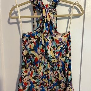 Corey Lynn calter silk colorful halter top